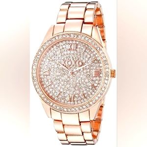 XOXO Women's Analog Watch with Rose Gold-Tone Case, Crystal Dial and Bezel